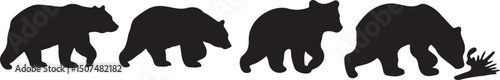 Shadows of the Wild: A silhouette sequence captures a black bear's progression through its natural habitat, illustrating moments of exploration and foraging.