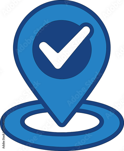 The GPS navigator features a pin check function with blue accents on a white backdrop