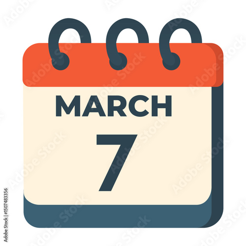 7 march calendar vector on white background
Vector calendar with date