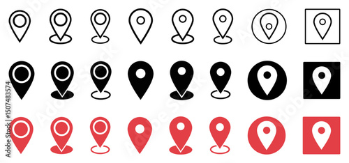 location map pin icon, address location pin sign symbol vector illustration