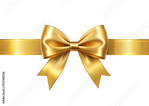 golden bow isolated on white background