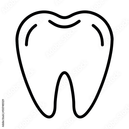 human Tooth Outline Icon isolated silhouette icon vector on white background