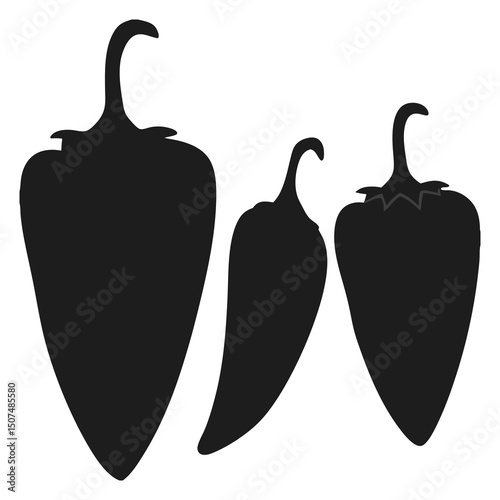 Black pepper silhouette vector illustration for food design and spicy cooking concepts ideas