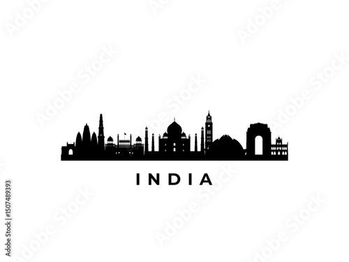 Vector India skyline. Travel India famous landmarks. Business and tourism concept for presentation, banner, web site.