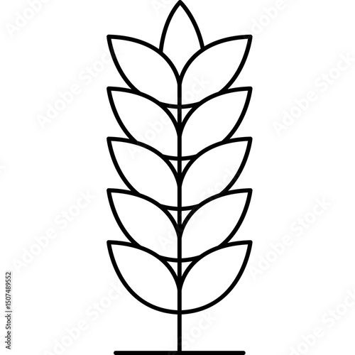 Black Line Carbohydrate Food Icon – Bread & Grains Vector