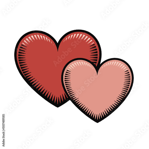 This romantic red heart vector illustration on white symbolizes love for Valentine's Day with its vibrant shape and passionate design