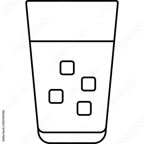 Black Filled Drink Icon – Refreshment Beverage Vector Illustration