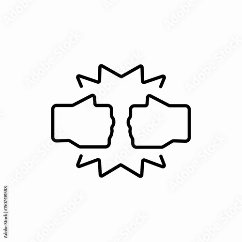 Thumbs rating feedback system icon vector sign