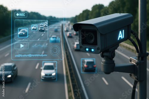Smart surveillance camera monitoring traffic using AI technology  