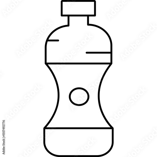 Line Style Black Soft Drink Icon – Fizzy Beverage Glass Vector
