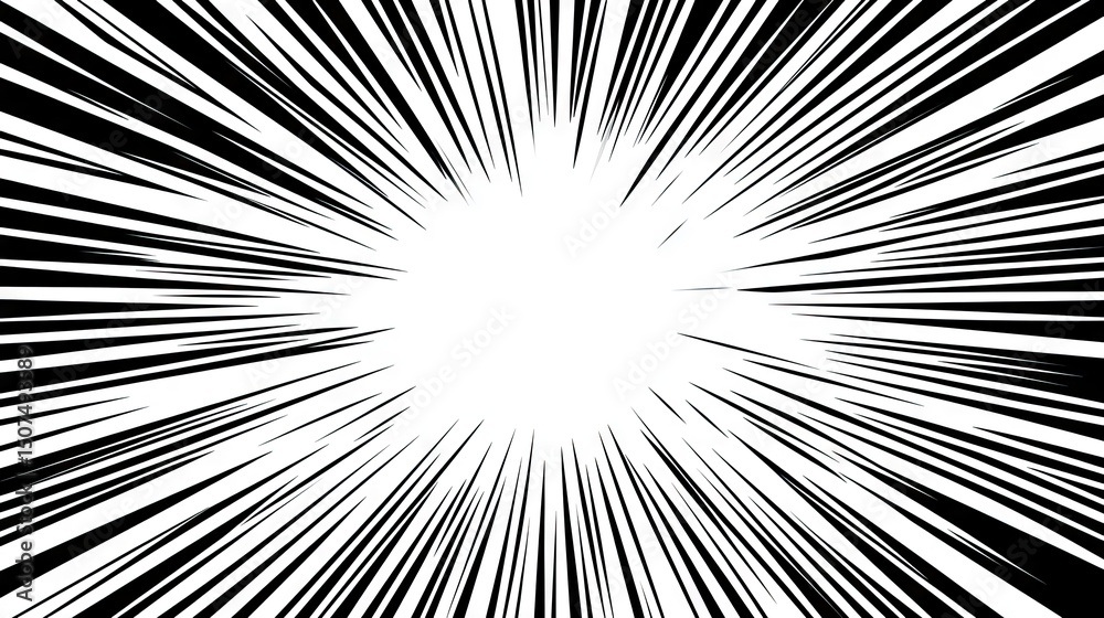 Radial black and white lines radiating outward. Radial black and white lines radiating outward.