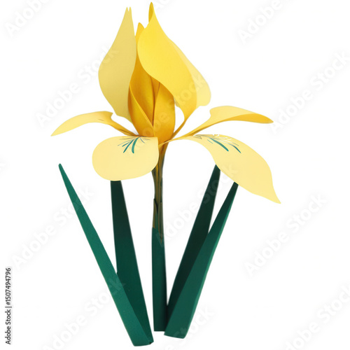 Delicate Paper Iris Flower A Miniature Masterpiece of Origami Art