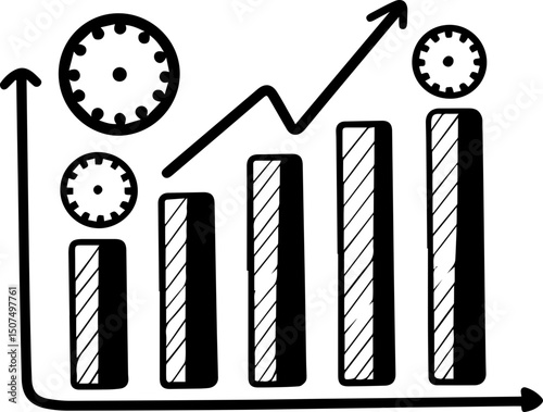 SVG vector of a business chart showing Time To Market.Desk Calendar Displaying Days and Months in Simple Design