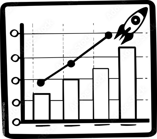 SVG vector of a business chart showing Time To Market.Growth and Time Management Concepts in Data Visualization