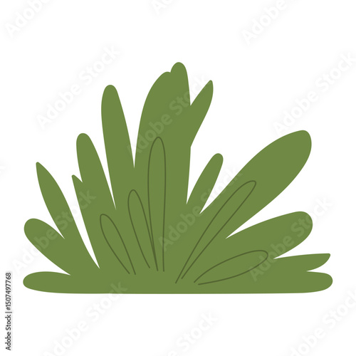Fragments of green grass. A set of isolated bundles of grass.