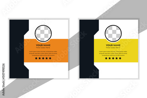 Client or customer feedback and review or testimonial template design simple and professional for social media post	