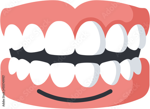 Animated mouth with teeth and visible gums in a cheerful expression  