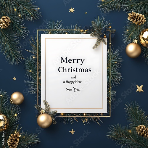 Festive christmas and new year greeting card design.