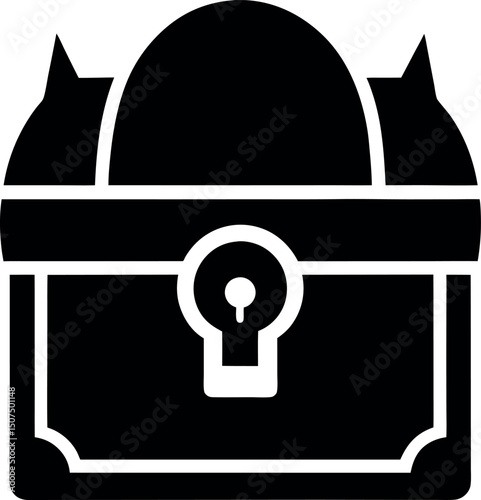 Treasure Chest Vector Silhouette Line Art