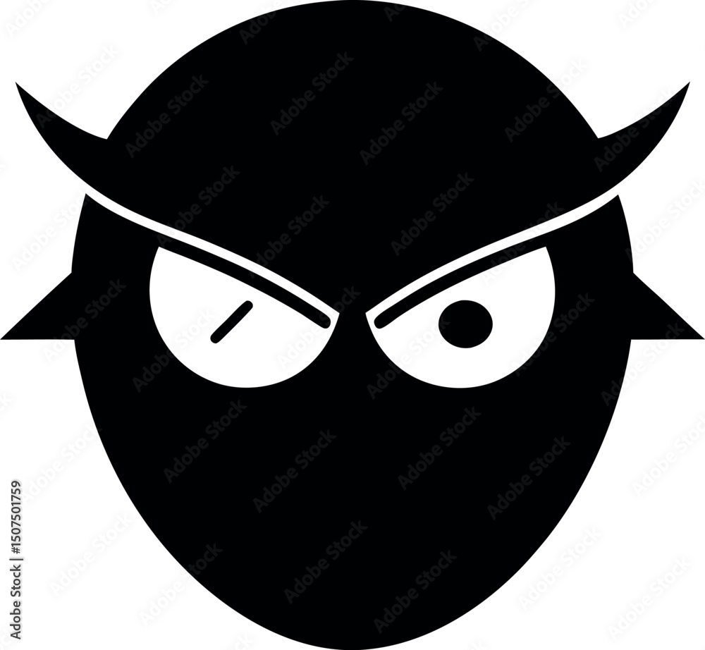 Fototapeta premium evil shape cartoon on white background