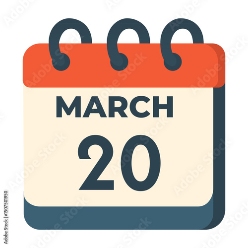 20 march calendar vector on white background
Vector calendar with date