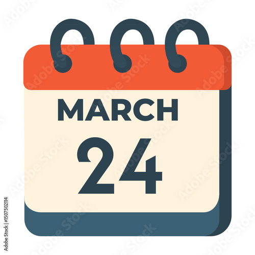 24 march calendar vector on white background
Vector calendar with date