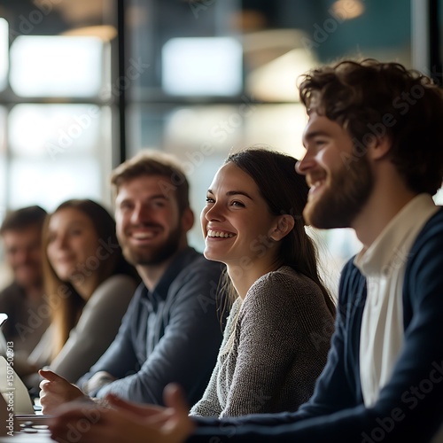 Wallpaper Mural Attentive group listening intently in a meeting. Torontodigital.ca