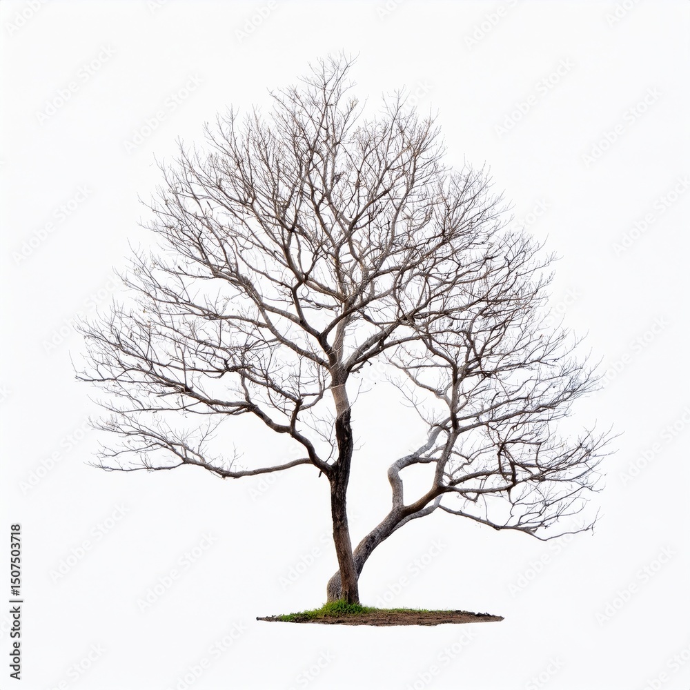 Obraz premium Bare tree isolated on white background