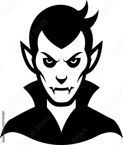 Vampire icon The Classic Count Dracula silhouette vector illustration