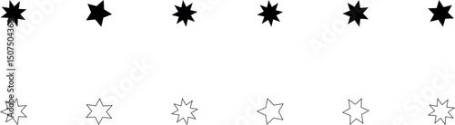 various type star. Black set of Stars