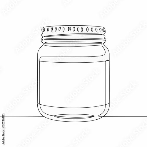 A simple, minimalist line drawing of an empty jar, with a blank label ready for your message