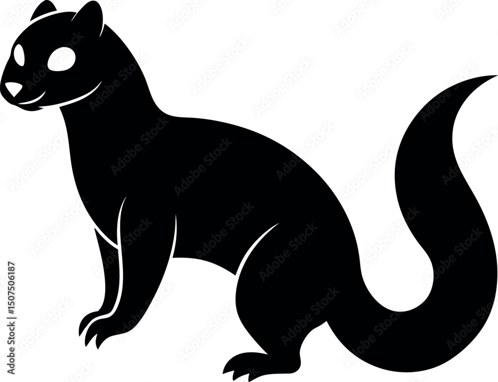 Obraz premium Marten vector black color silhouette