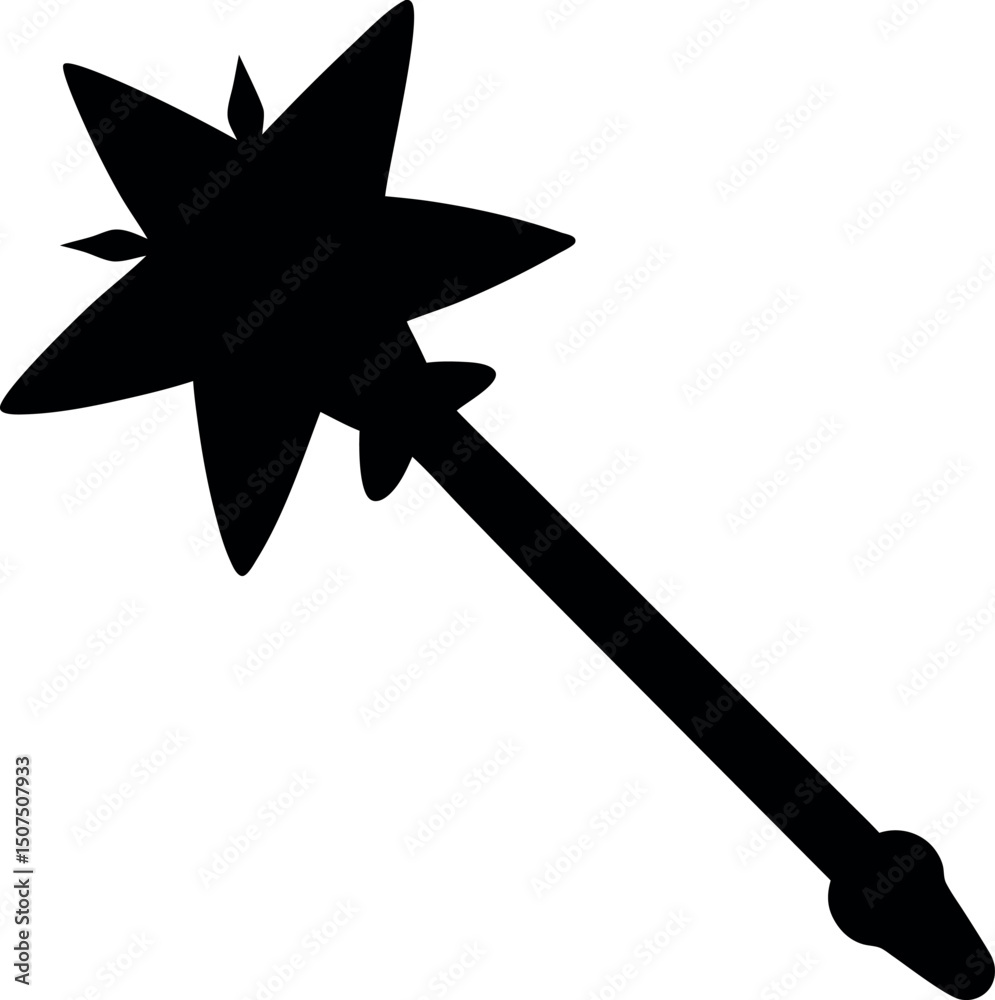 Naklejka premium magic wand black silhouette illustration Free Vector