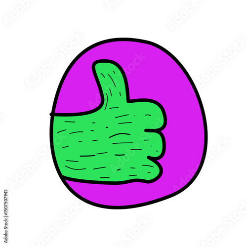 thumb up like symbol vector illustration hand drawn