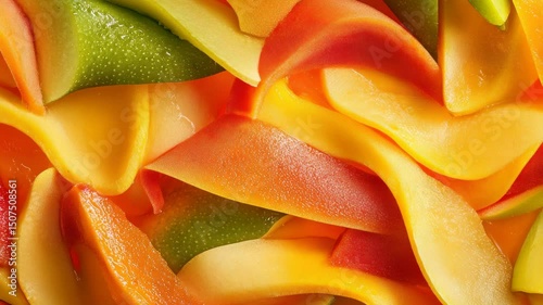 Wallpaper Mural Colorful Abstract Mango Slices Creating a Vibrant and Juicy Texture Design Torontodigital.ca