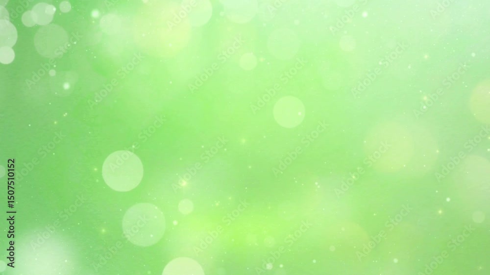 Soft Green Bokeh Light Background 4K Gentle green bokeh particles floating in air. Ideal for spa, skincare, or wellness-related visuals