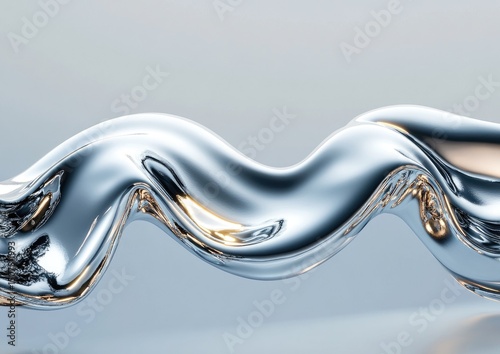 Abstract liquid metal form. photo