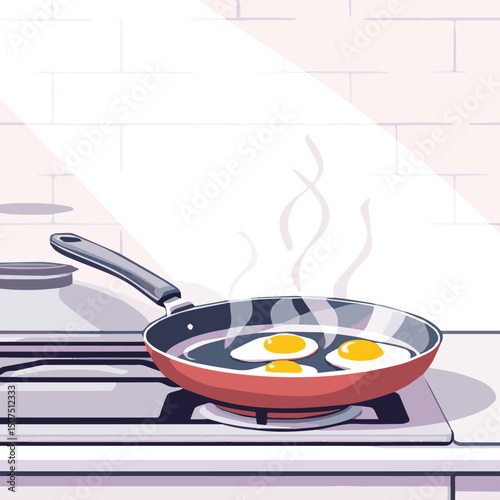 fried eggs in a pan