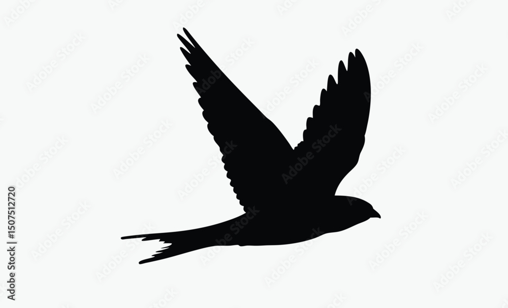 Obraz premium Flying Crow Silhouette Vector