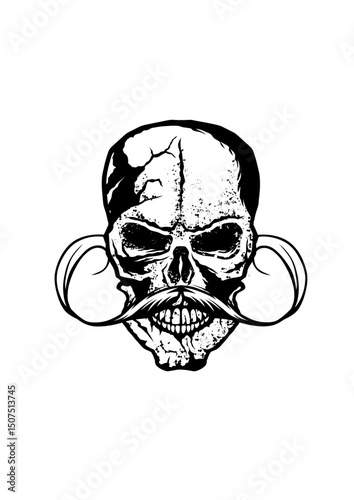 tete de mort moustache crane hipster moustachu tattoo 1