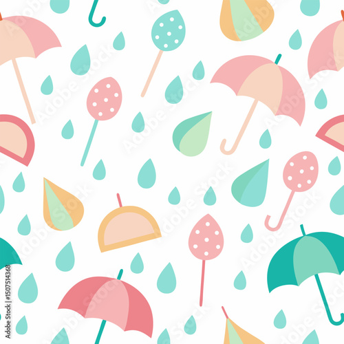 seamless pattern with umbrellas