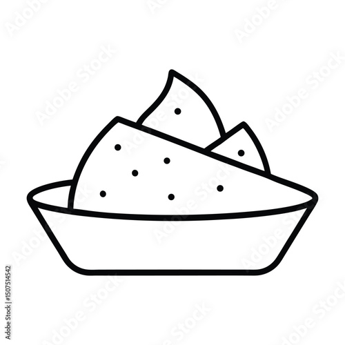 Flat Style Vector of Nachos with Cheese Snack Illustration