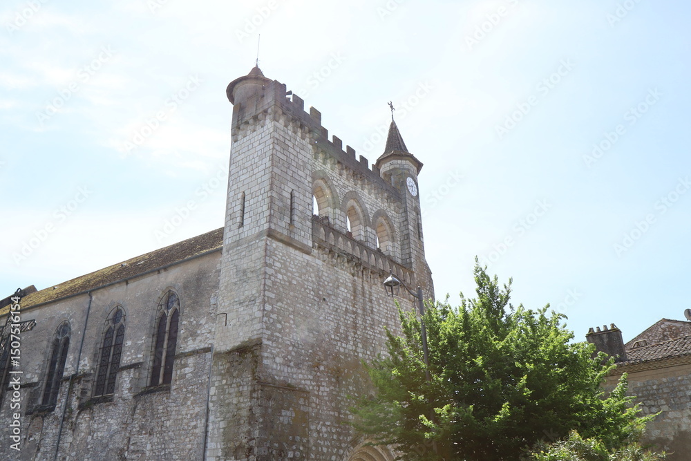 Eglise Saint-André, église de style gothique, village de Monflanquin, département du Lot et Garonne, France Eglise Saint-André, église de style gothique, village de Monflanquin, département du Lot et Garonne, France