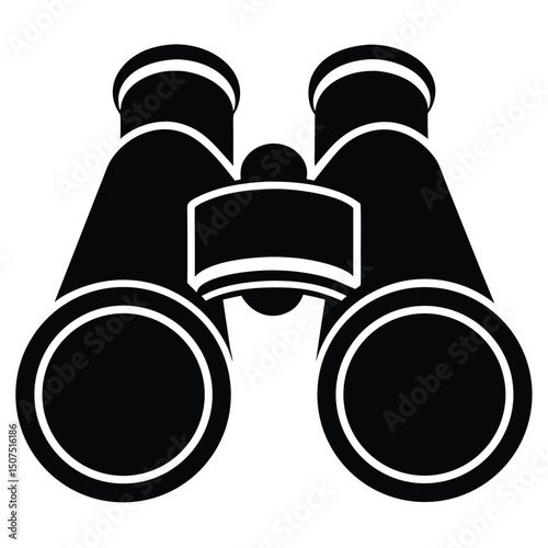Black Binoculars Icon Optics for Exploration, Adventure, Observation, and Bird Watching Equipment