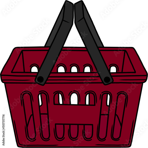 red shopping basket 