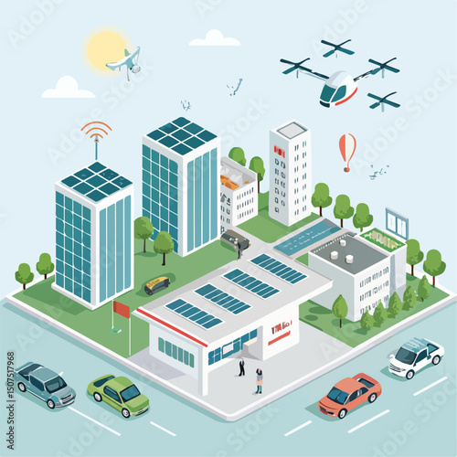 isometric city landscape