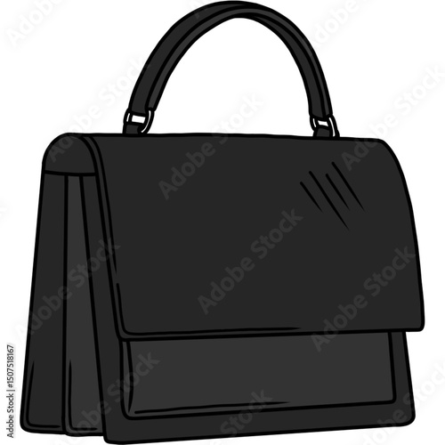 black leather bag