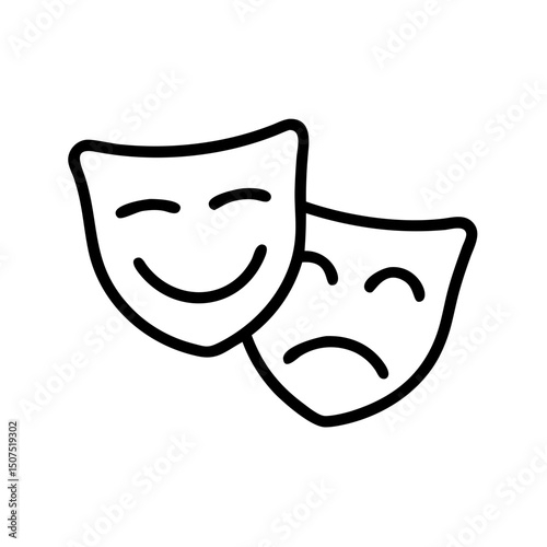 acting icon, theater icon, drama icon, performance icon, stage icon, actor icon, mask icon, entertainment icon, play icon, theatrical icon, comedy mask, tragedy mask, performing arts, theater stage