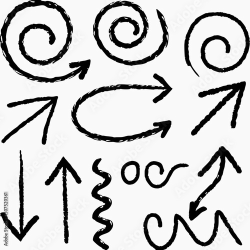 Hand-Drawn Arrow & Doodle Vector Set for Design & Infographics.