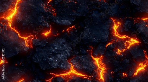 Burning wood ember surface texture with deep glowing detail  great for dynamic visual effects  posters  and nature textures.